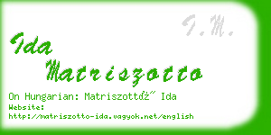 ida matriszotto business card